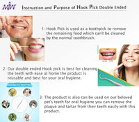 Hook Pick Double Ended Oral Hygiene Dental Explorer Stainless Steel Teeth Cleaning Oral Student Tool Tooth Picks Metal