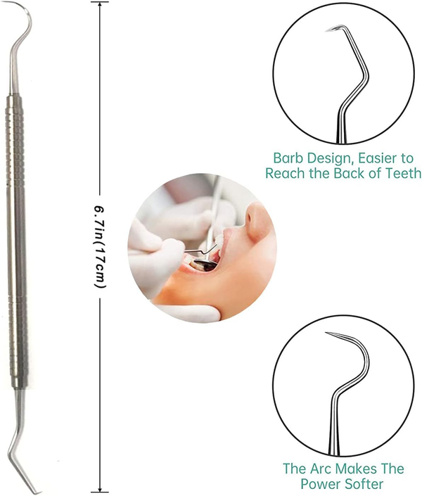 Hook Pick Double Ended Oral Hygiene Dental Explorer Stainless Steel Teeth Cleaning Oral Student Tool Tooth Picks Metal
